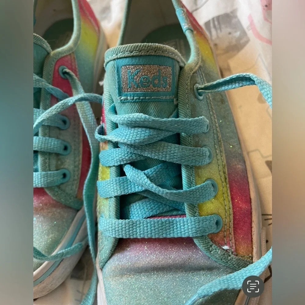 GUC Girl’s Rainbow Glitter Lace Up Keds Sneakers